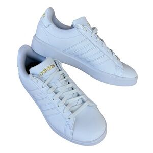 Adidas Grand Court 2.0 White Gold Sneakers Shoes 8.5 Closet Staple Versatile